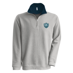 Sweat-shirt piqué col zippé